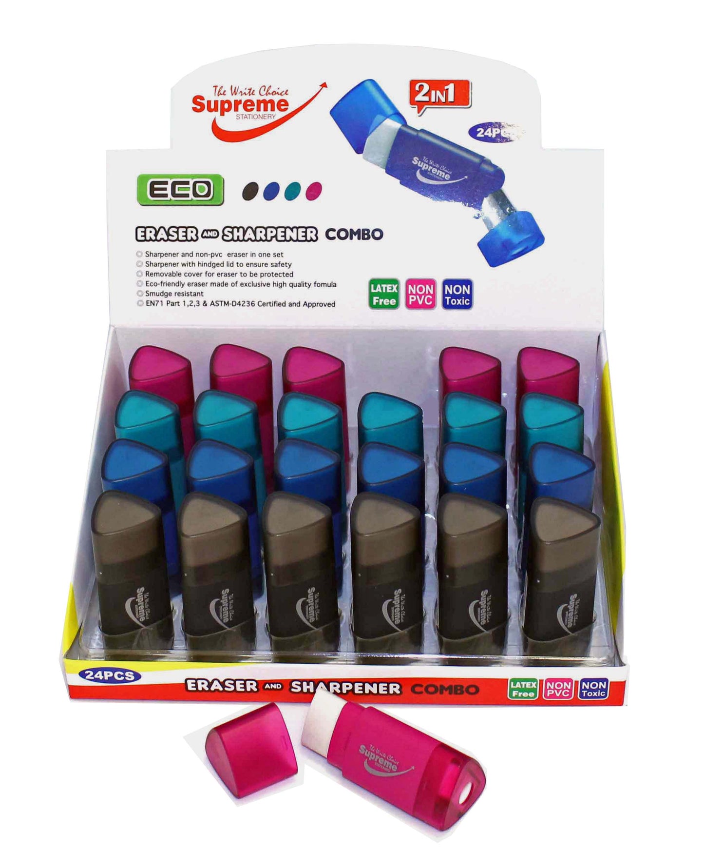 Eraser and Sharpener Combo Triangular